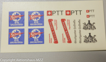 Beschriftungen (Nassabzieher) Schöller, Eugen Amos, PTT